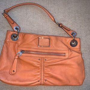 B Makowsky Orange Leather Bag